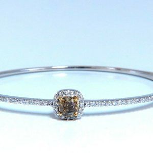 1.20ct Natural Fancy Color Diamonds Bangle Bracelet 14kt Gold Mod Deco Prime